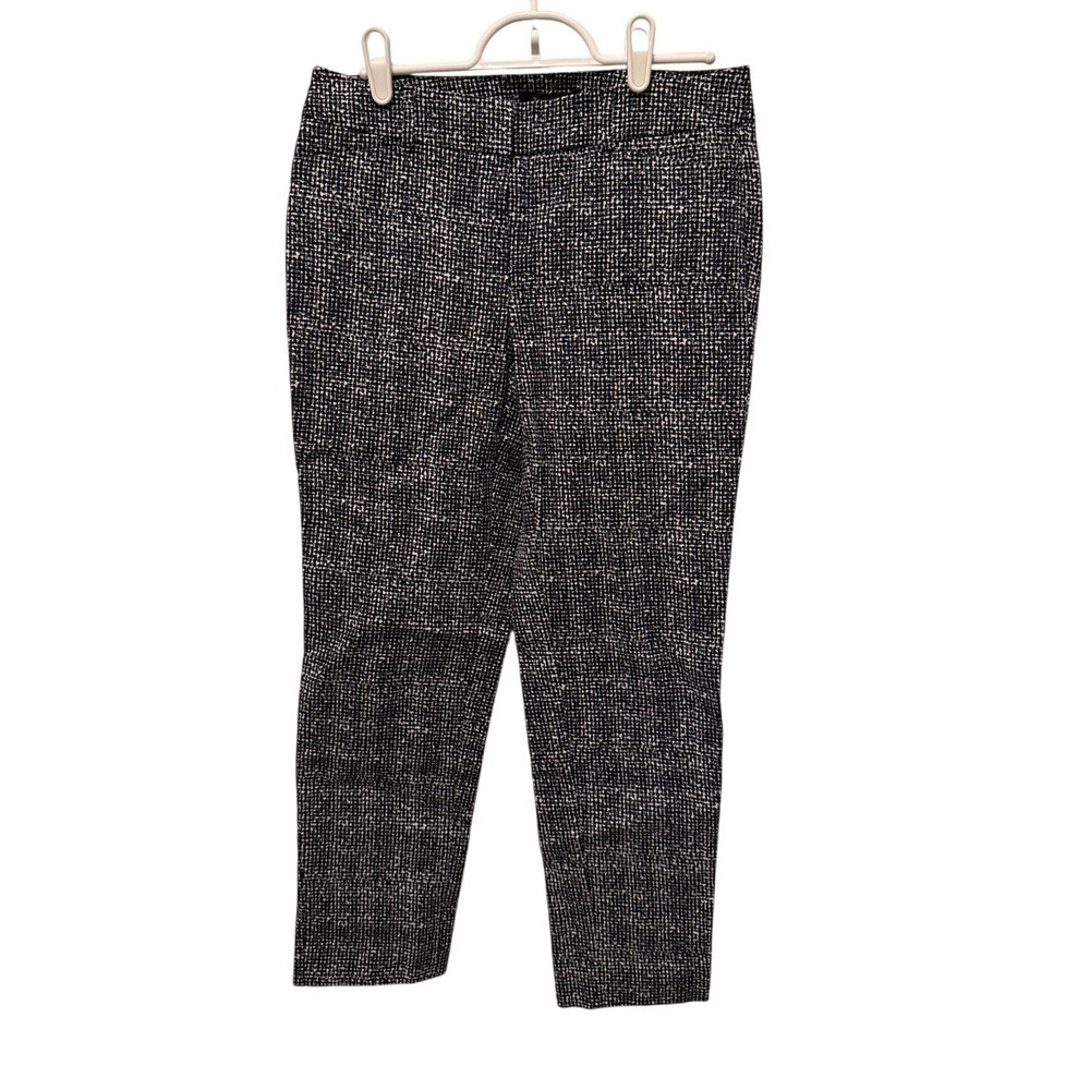 White House Black Market Slim Ankle Pants Black White Grid Print Size 2R Womens